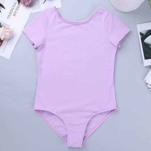 Girl Short Sleeves Ballet Dress Dance Gymnastics Leotard Chiffon Skirt Outfit - Picture 22 of 69