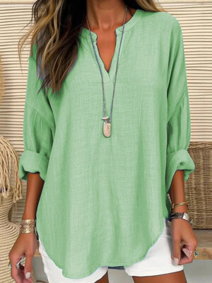 JollieLovin Women's Plus Size Summer Tunic Top - Short Sleeve Loose Fit T-Shirt To Wear With Leggings - Army Green