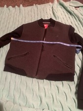 Nike Club Boys Black Grey Fleece Full Zip Jacket Long Sleeve Athletic Size Large