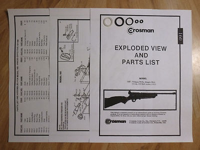 Crosman 160 167 Rifle One (1) O-Ring Seal  Kit +  Exp View w/ Guide + Parts List