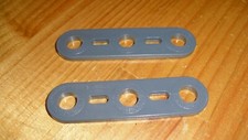 Meccano Junior Two Strip 3 Hole A003 Dark Grey Plastic Used