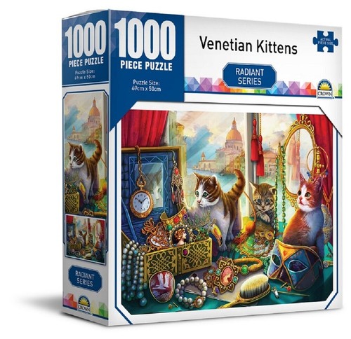 Crown Puzzles 1000 Piece Jigsaw Puzzle - Radiant Series - Dogs Poker - 第 1/1 張圖片