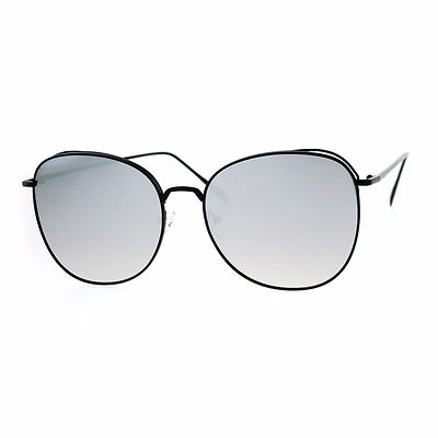 Mirror Lens Sunglasses Womens Oversized Round Square Metal  display picture 2