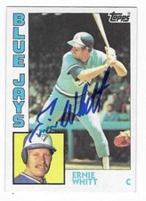 ERNIE WHITT 1984 TOPPS AUTOGRAPHED SIGNED # 506 TORONTO BLUE JAYS