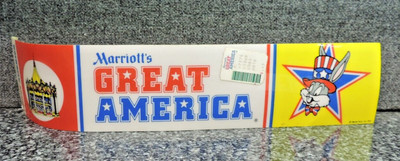 Marriott's Great America Theme Park Gurnee Illinois 1975 Plastic Sign Bumper
