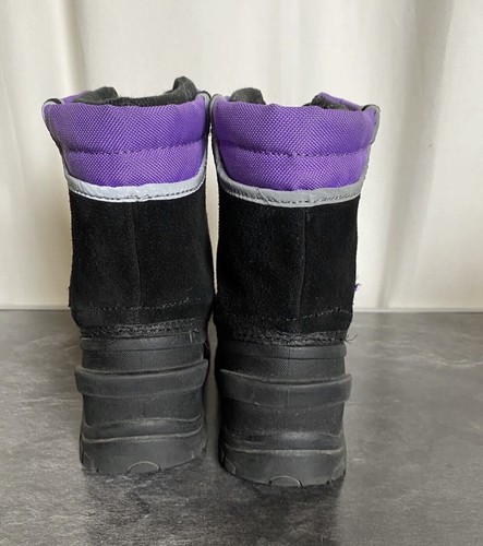 Itasca Kids Winter Snow Buster Boots Toddler 13 Purple Black Leather Shoes Water - Picture 5 of 12