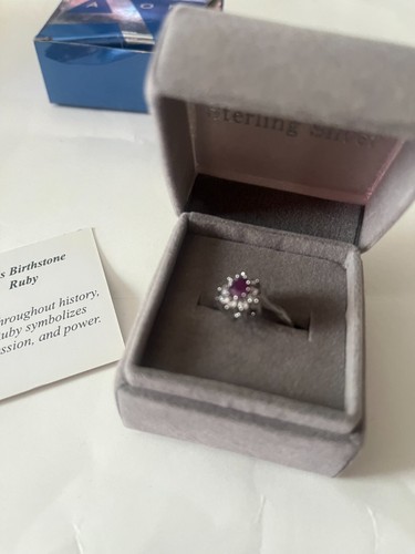 LOTE DE 4 AVON ANILLOS DE PLATA ESTERLINA OPALESCOS #7, JUEGO DE GUARDIA #11, BANDA #6, RUBÍ #7 - Imagen 7 de 8