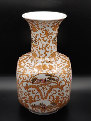 华荣堂粉彩瓷方形花觚Vintage Chinese Huarongtang Famille Rose