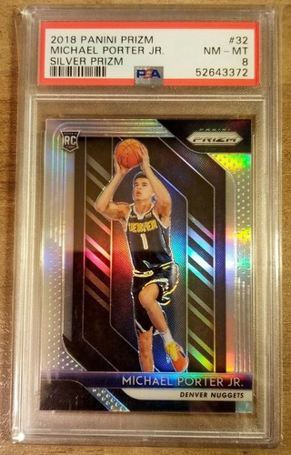 2018 PANINI PRIZM SILVER #32 MICHAEL PORTER JR. RC #38 PSA 8 - Picture 1 of 2