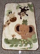 Nojo Baby Blanket Throw Giraffe Elephant Monkey Little Bedding Warm Thick Plush