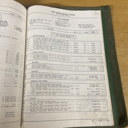 Vintage John Deere Agricultural Sales Manual Price List 1969 - Picture 12 of 13