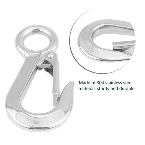 Car 304 Stainless Steel Large Cargo Hook Working Load Capacity Crane Hook 0.3T - Photo 1/10