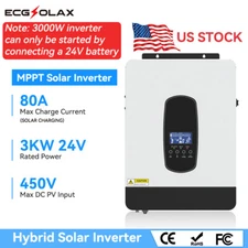 Ecgsolax 3000W DC 24V AC 230V Hybird Solar Inverter 60A MPPT Solar Charger