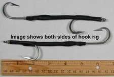 2 Size 6/0 7691S  Stainless Double Hook rigs 180 offset ideal for trolling lures