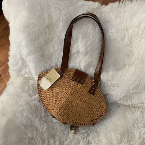 NWT Patricia Nash Mare Shell Wicker Rattan Shoulder Bag MSRP$229 - Picture 7 of 8