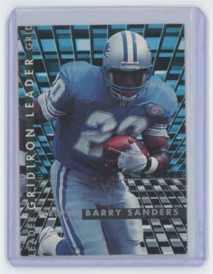 1995 Fleer Gridiron Leaders Barry Sanders . Detroit Lions #5.