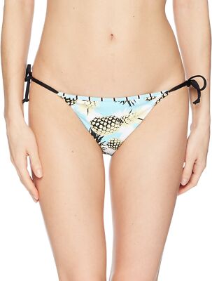 Bikini Lab Junior's Standard Reversible Side Tie Bikini Swimsuit Bottom, Aqua,