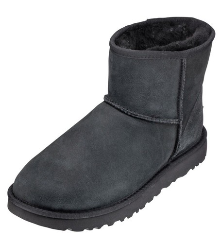 Authentic UGG CLASSIC MINI II Sheepskin Ankle Boots Black Size 8 NEW - Picture 4 of 10