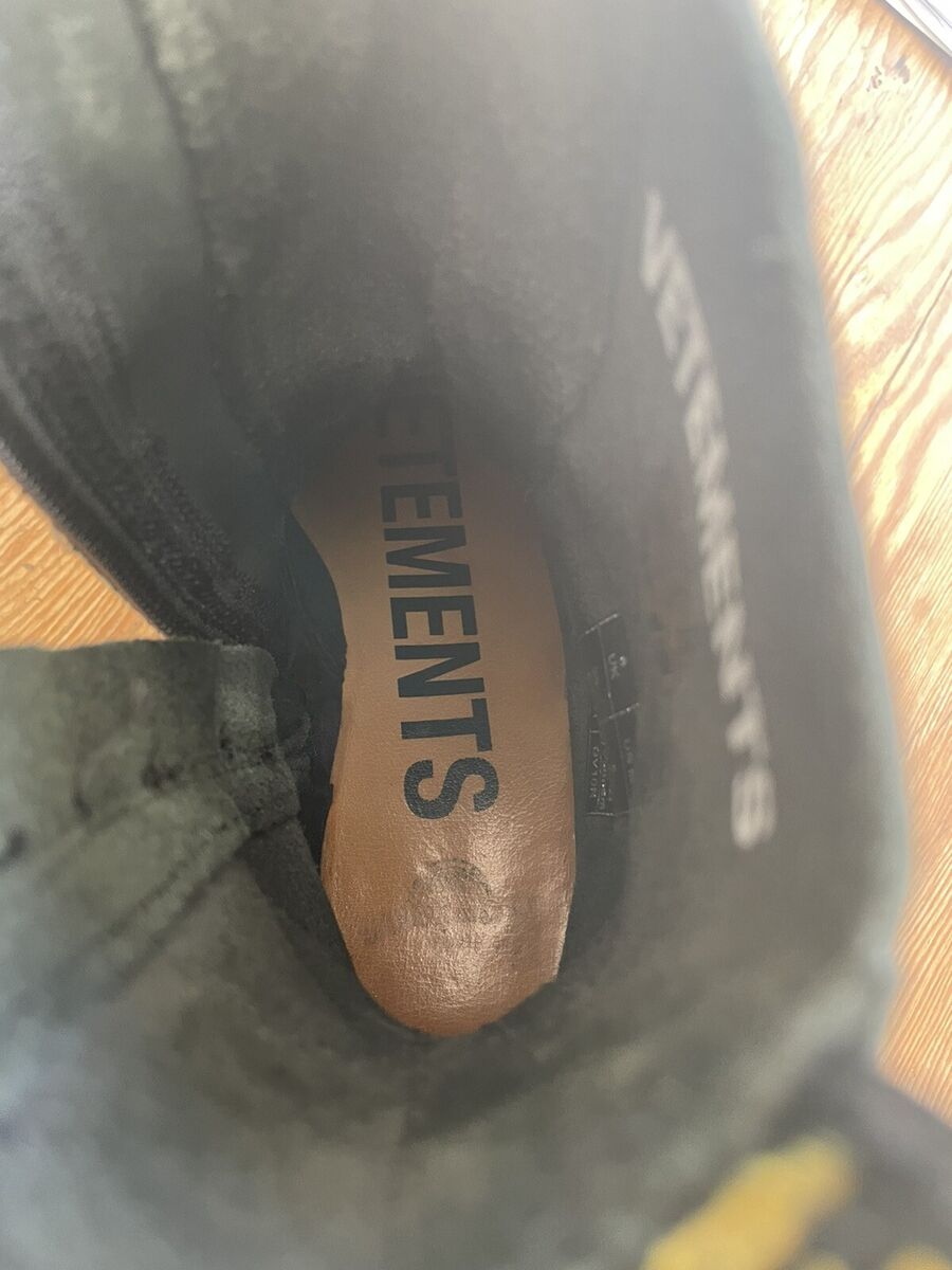 Doc Martens x Vetements Border Line Black Leather Combat Doc Martens x Vetements Border Line Black Leather Combat