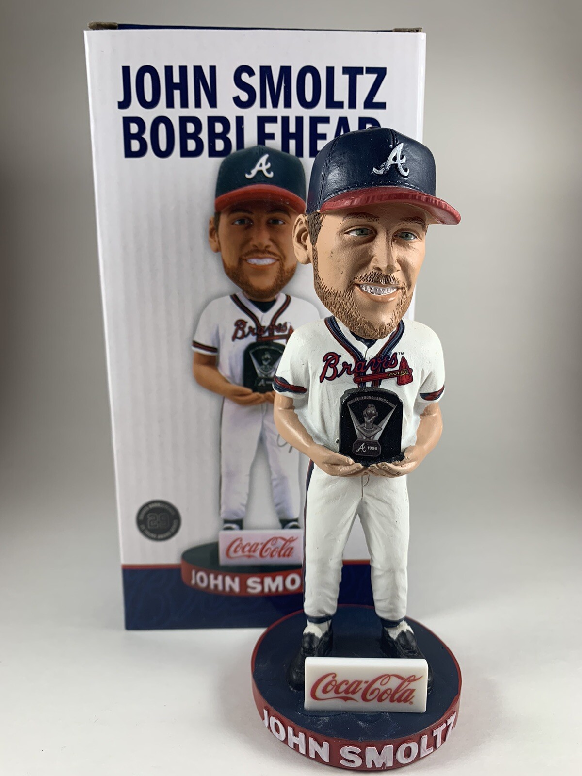 John Smoltz MLB Atlanta Braves Big 3 Cy Young Coca-Cola Bobblehead SGA NEW