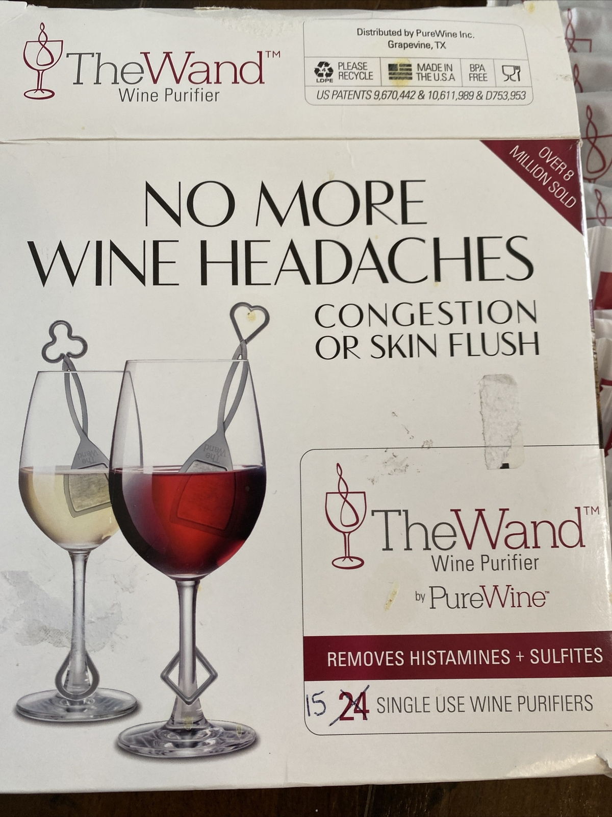 Pure Wine The Wand Wine Purifier Filter No More Wine Headaches 15 packs
