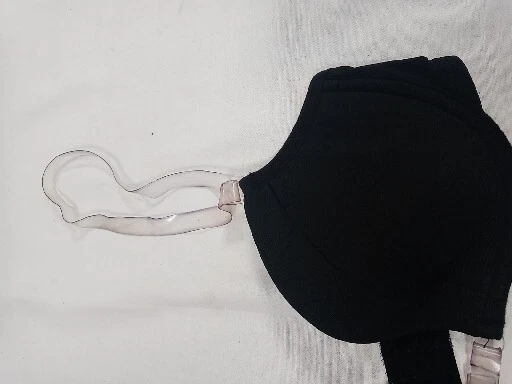 Sujetador de moda Forms para mujer negro liso ajustable correas transparentes talla 32 B Foto 3 de 4