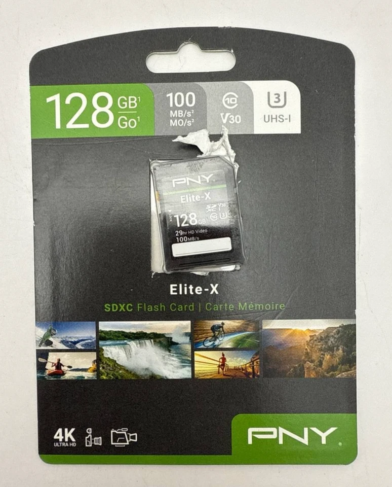 PNY Elite X 128GB microSDXC UHS I U3 V30 A1 Memory Card with SD Adapter Class 10 - Image 2 of 4
