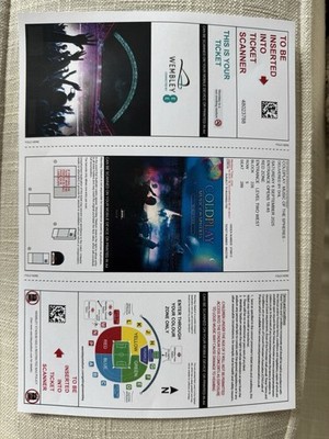 Coldplay Ticket 6. September London, Sitzplatz