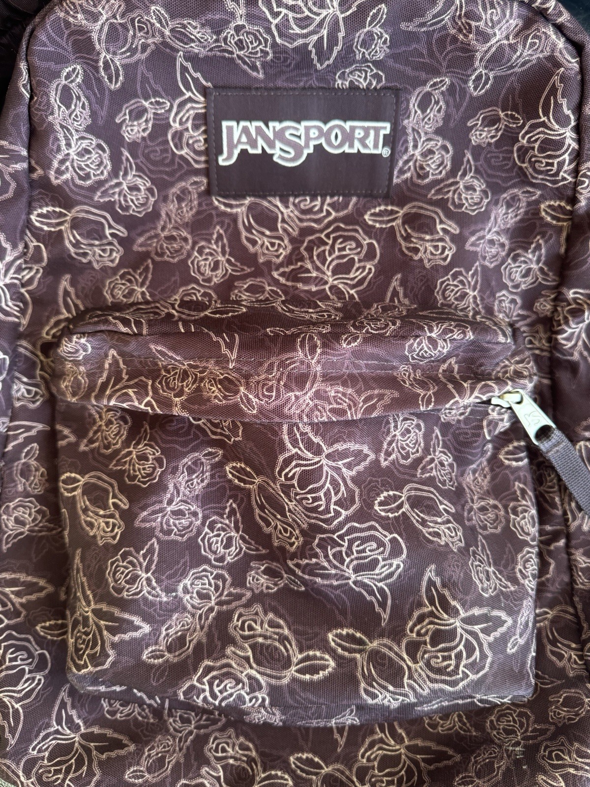 Rare Rose Pattern Jansport Backpack Preowned Grea… - image 1