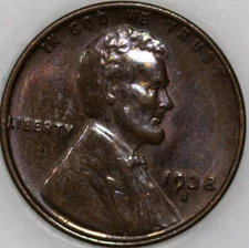 1938-S Wheat Cent, Popular Collector Coin, Uncirculated As Shown [SN01]