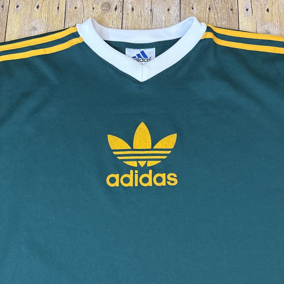 Vintage Adidas v Neck Soccer Jersey Blank Mens XXL 2XL Short Sleeve - Image 2 of 4