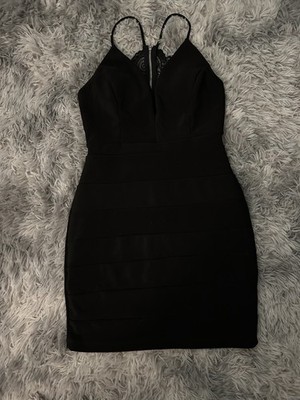Emerald Sunday Women's Black Mini Dress Open Back Tank Top Size Large