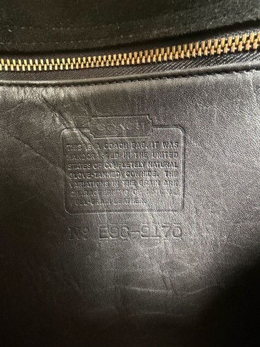 Coach Vintage Classic Shoulder Pouch 9170 Black Leather Flap Bag Brass 90's USA by Coach, $159 - Photo 12
