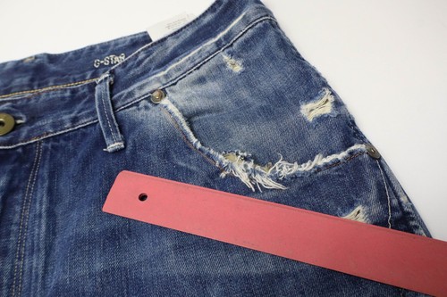 G-STAR Arc Loose Tapered Jeans Herren W31/~L30 Faded Whiskers Distressed Blau - Bild 8 von 11