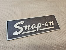 Vintage Snap-on Tool Box Metal Plate Emblem Logo Badge 5-18 Wide With Studs