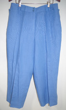 X NWOT Talbots 100 Irish Linen Blue Women's 12 Dress Pants Lined Vintage