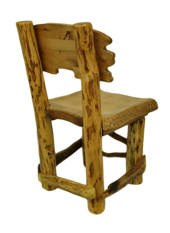 Zeckos Rustic Handcrafted Wooden Pine Tree Forest Dining Chair - Image 2 of 2