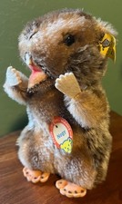 Steiff Vintage Beaver Nagy Germany Mohair Button Tag Stuffed Animal Plush