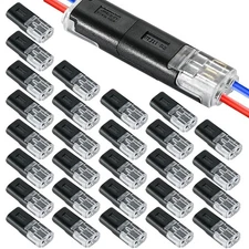 Compact 2 Pin LED Wire Connectors - 30 Pieces No Stripping Adapter LED Connector