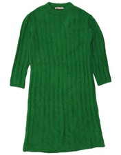 ZARA Womens Long Sleeve Jumper Dress UK 14 Medium Green Acrylic BZ14