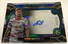 Sidney Raebiger 2021-22 Topps Museum UCL Soccer Rookie Reverence Auto Card 53/75. rookie card picture