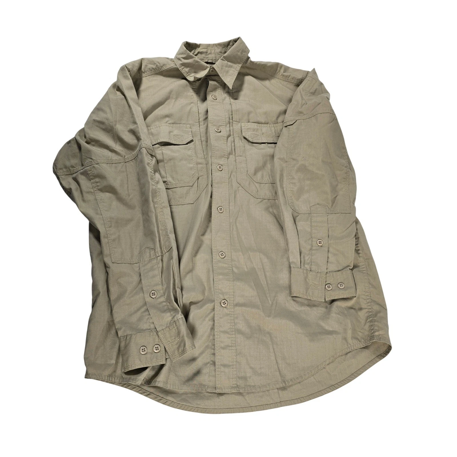 5.11 Tactical Series Mens Medium Khaki Ripstop Vented Long Sleeve Shirt 72175