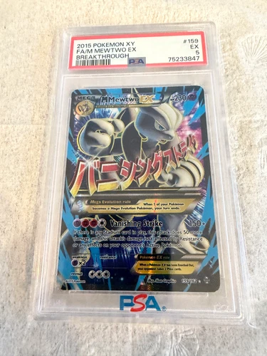 2015 Pokemon XY BREAKThrough - M Mega Mewtwo EX (Full Art) 159/162  PSA 5
