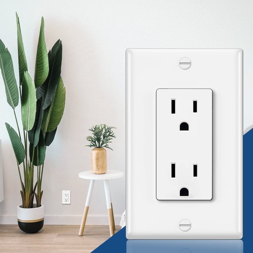 12 Pack Standard Decorator Electrical Wall Receptacle Outlet, 15A 125V, 2 Pol... - Picture 3 of 6