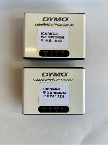 SET BESTEHEND AUS 2 DYMO LabelWriter Druckserver ohne Kabel oder Netzteil wie abgebildet ungetestet