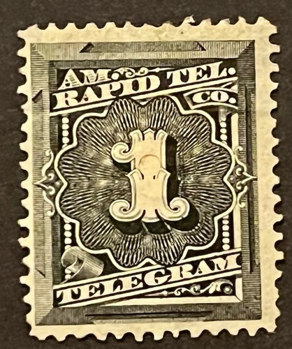 Travelstamps: US Revenue Telegraph stamp scott 1t1, 1c American Rapid Tele.Co. - Picture 5 of 5
