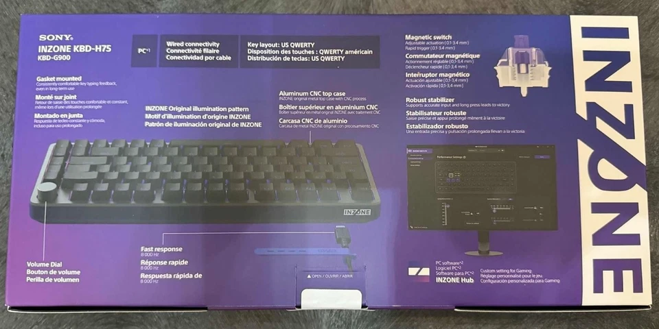 SONY INZONE KBD-H75 Aluminum Rapid Trigger 8K RGB 75% Gaming Keyboard - Black - Image 2 of 3