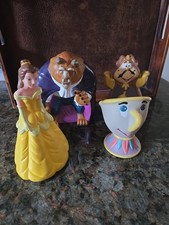Vintage Disney Beauty And The Beast Figure Hand Puppets Toy Lot Pizza Hut 1992