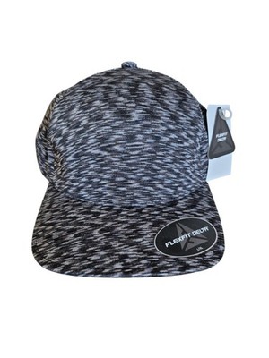 Flexfit Delta Unipanel Cap L/XL schwarz grau meliert Kappe neu melange black