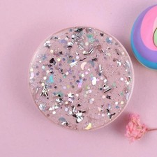 Pop Grip 3D Finger Phone Holder Grips Tok Sockets Starry Sky Glitter white